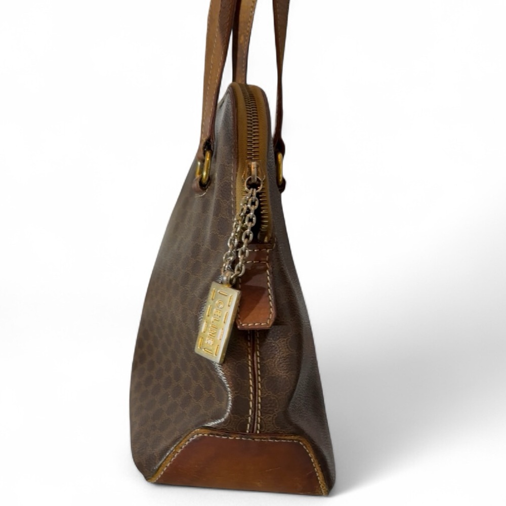 Celine Macadam Canvas Shoulder Bag Vintage, Leather Trim - Picture 6 of 14